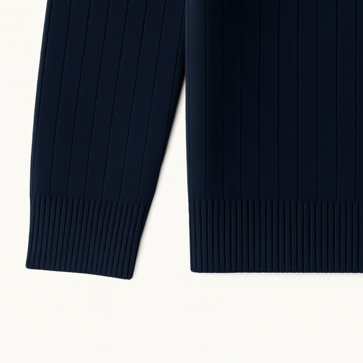 The Ashford – Pull Demi Zip Homme Côtelé Laine Mélangée Confort