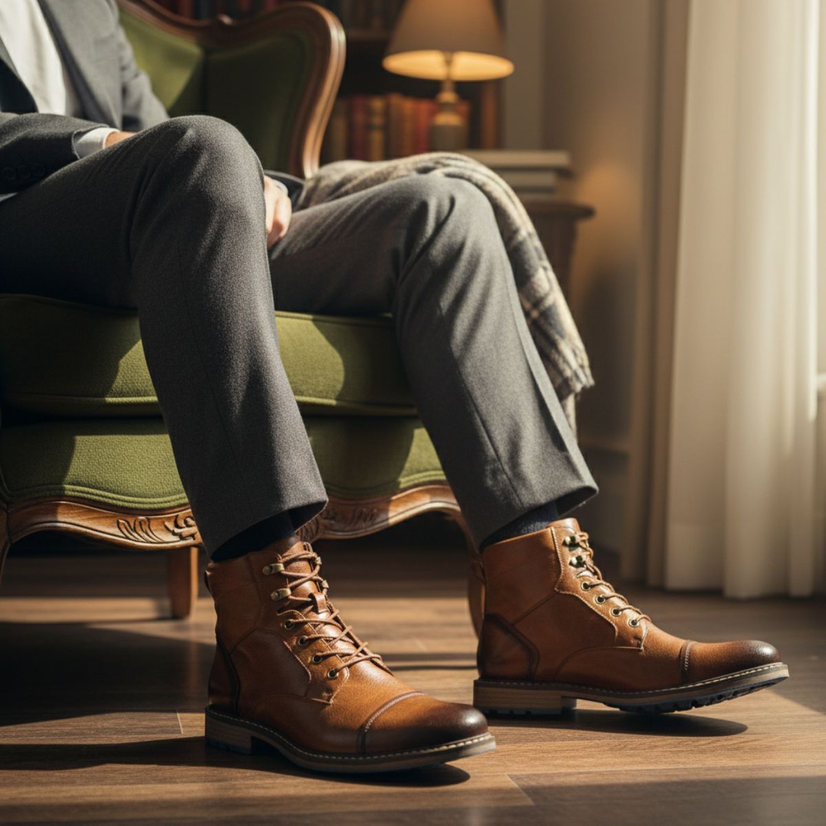 The Derbyshire Bottes en Cuir d’Aventure Robustes pour Homme