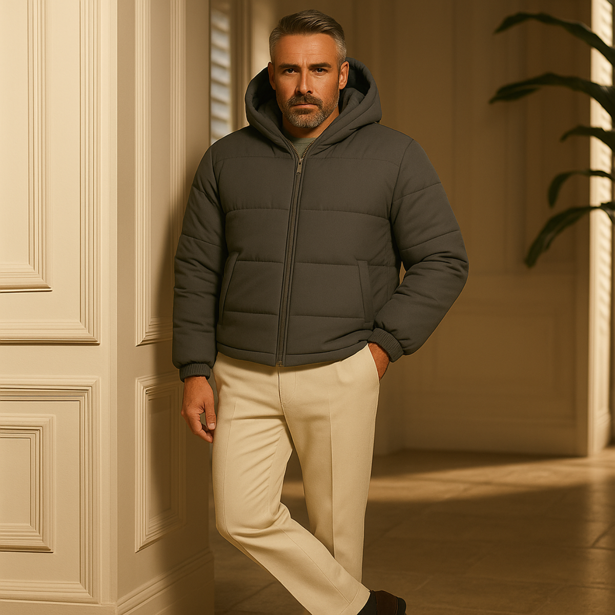 The Hamilton Doudoune matelassée d'hiver pour homme avec capuche