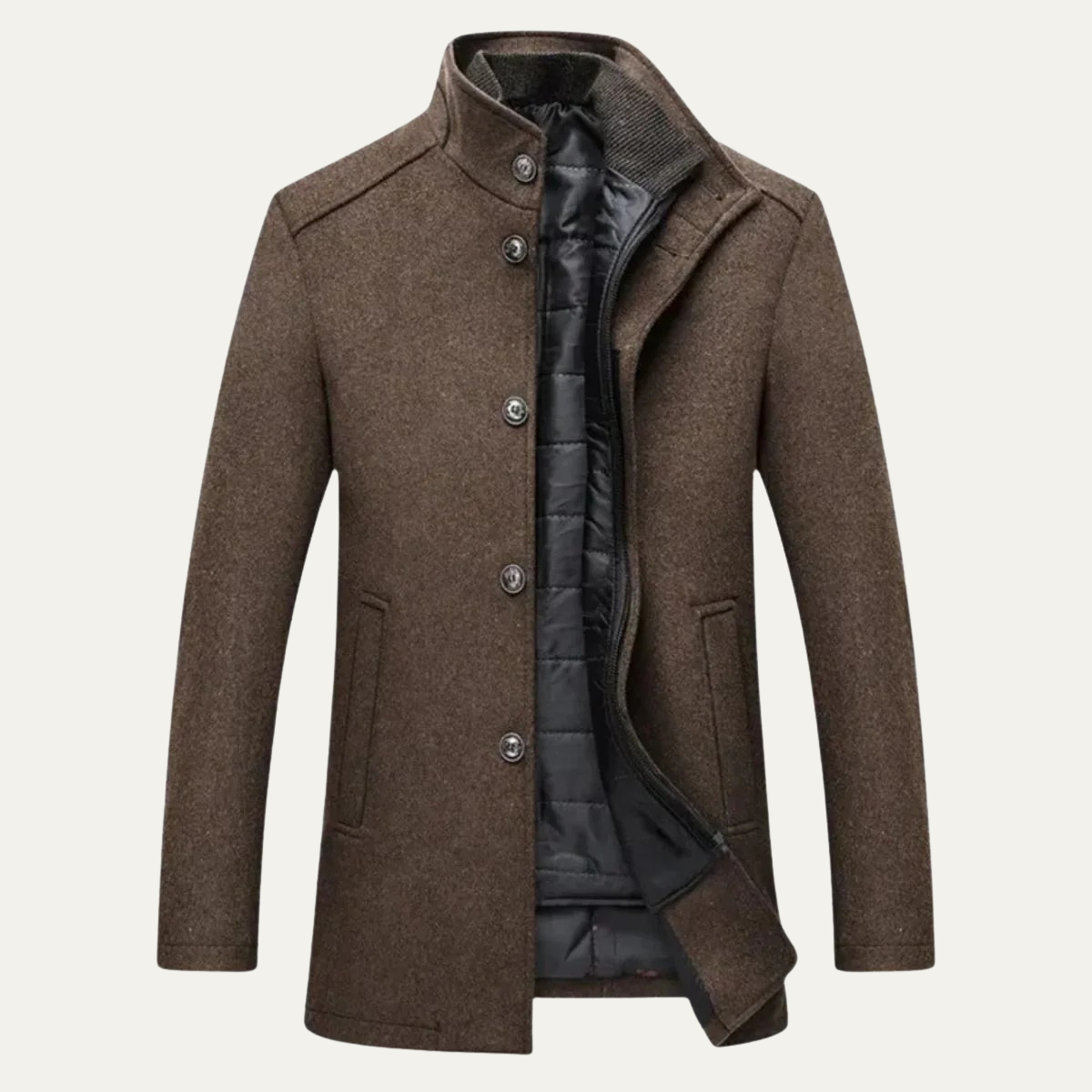 The Broadway Trench-coat classique en laine mélangée pour homme