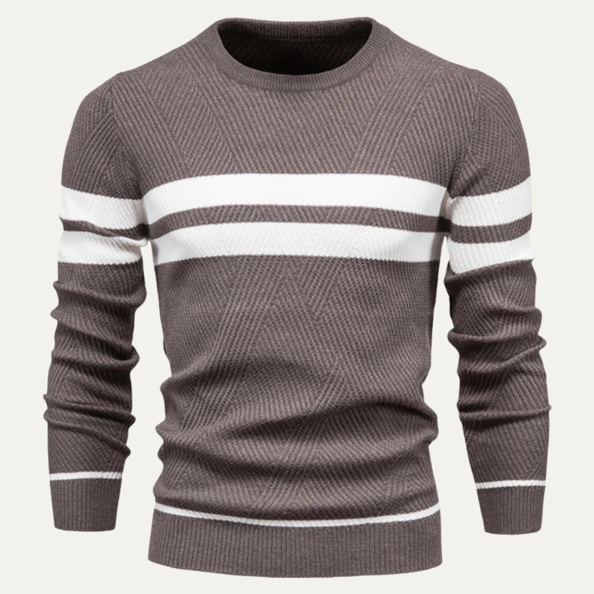 The Glamorgan – Pull homme rayé blanc casual chic