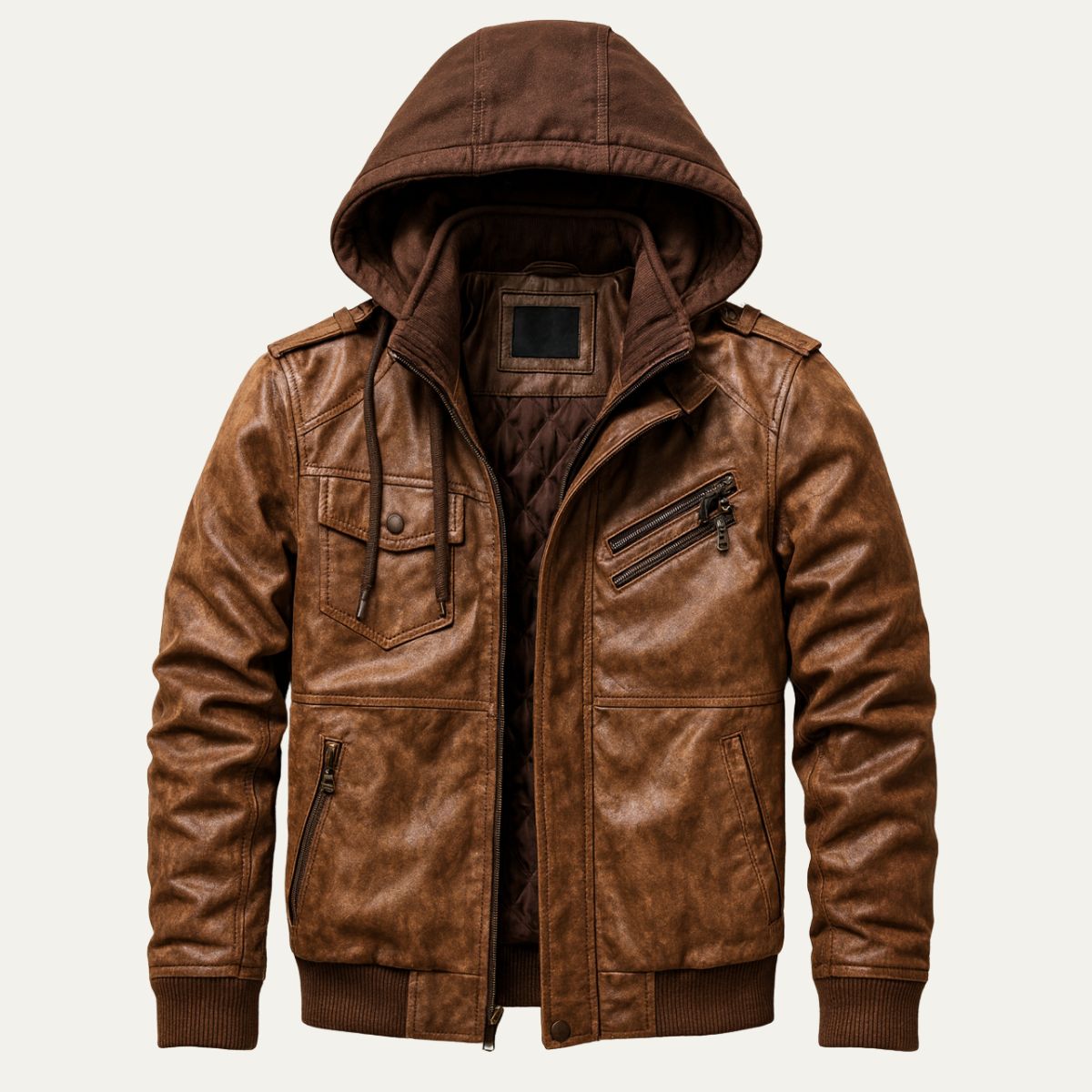 The Palermo Blouson aviateur en cuir – Modèle classique à capuche pour homme