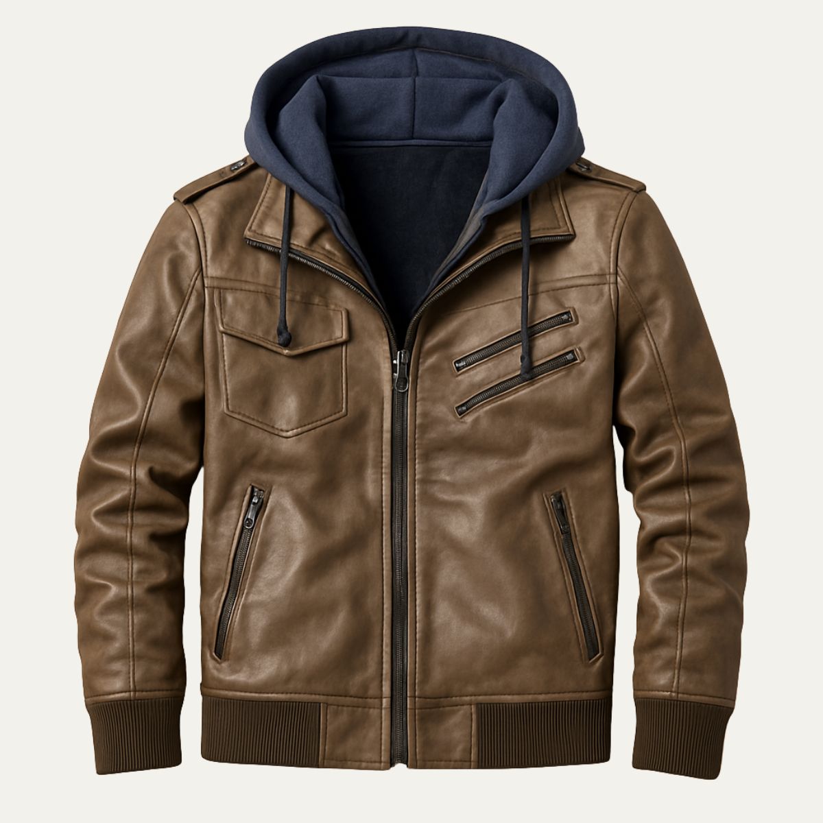 The Palermo Blouson aviateur en cuir – Modèle classique à capuche pour homme