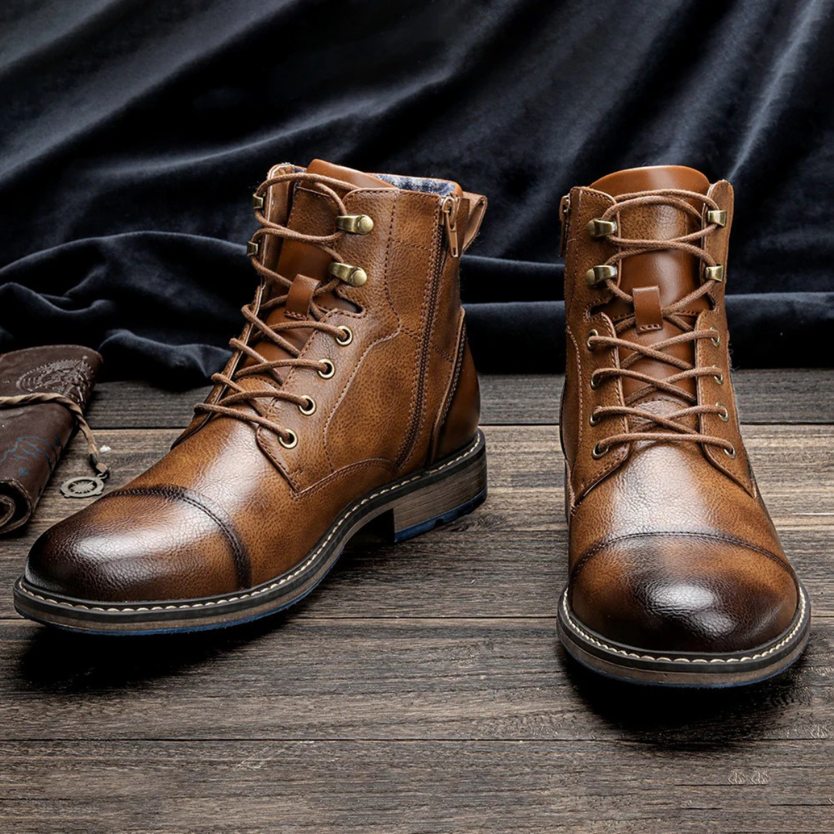The Manchester Bottines vintage en cuir pour homme