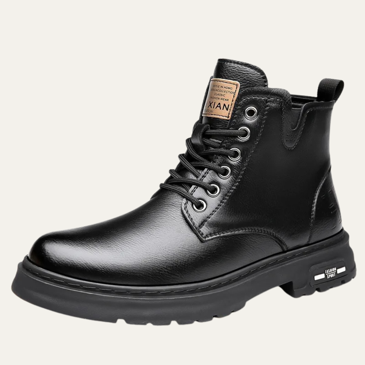 The Cambridge Bottines de Travail en Cuir à Lacets pour Homme