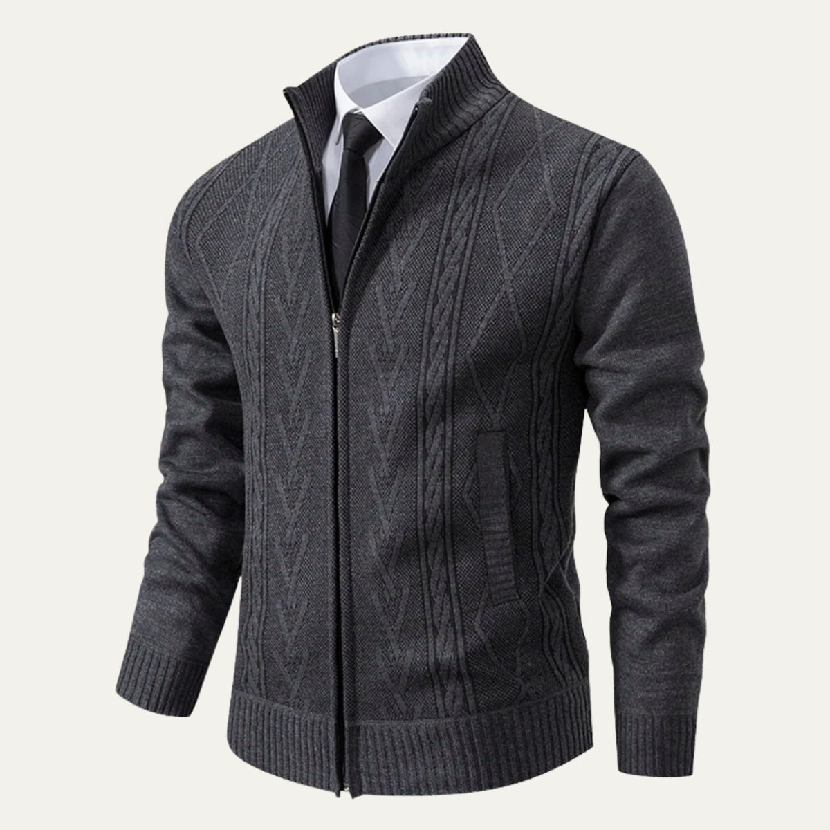 The Dorsoduro – Cardigan Zippé à Motifs Tricotés
