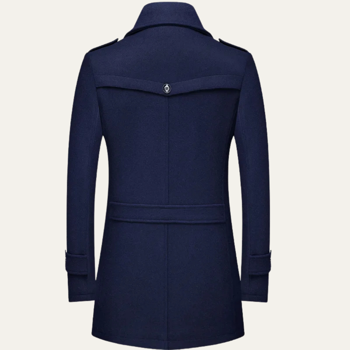 The Siena Manteau Long en Laine Mélangée pour Homme avec Col à Revers