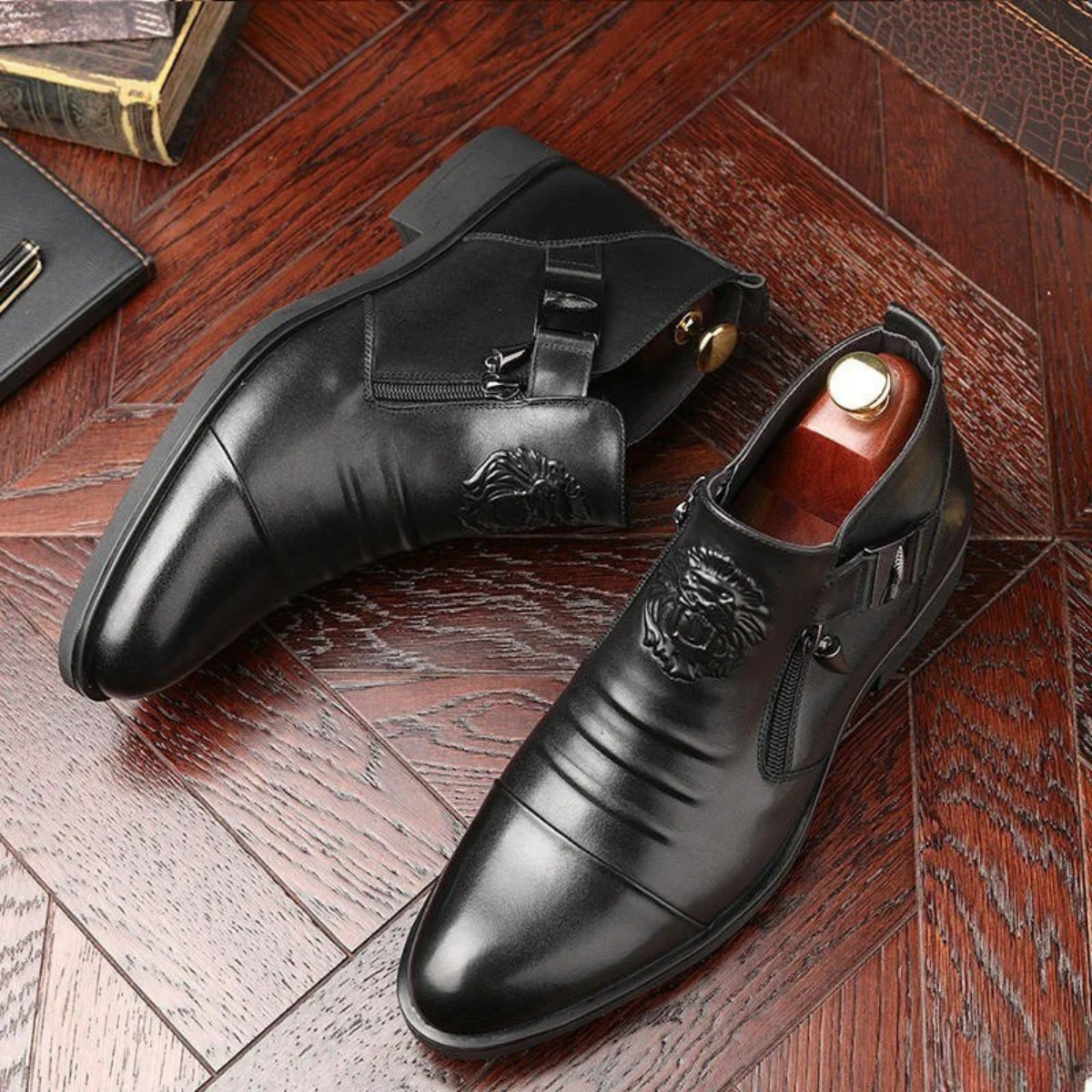 The Barbaresco Bottines en Cuir à Bout Pointu pour Homme