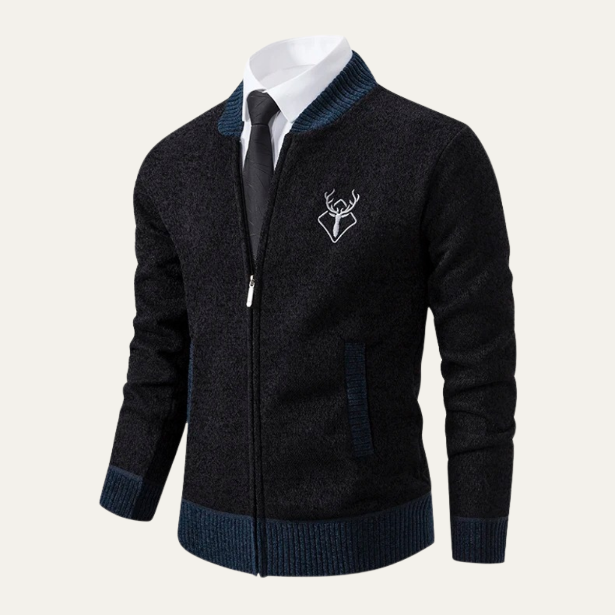 The Clapham – Cardigan Zippé en Maille pour Homme