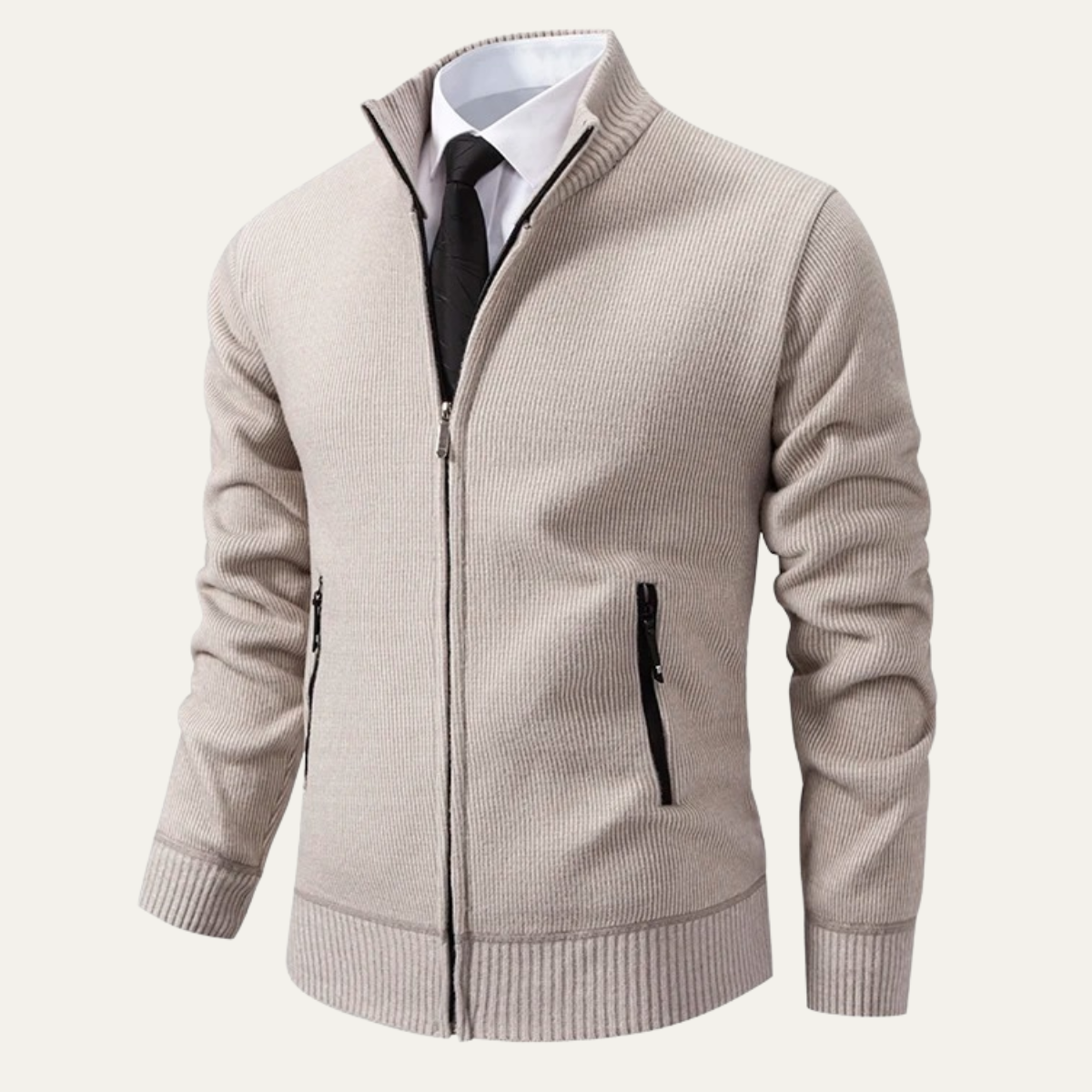 The Inverness – Cardigan Zippé Col Montant pour Homme