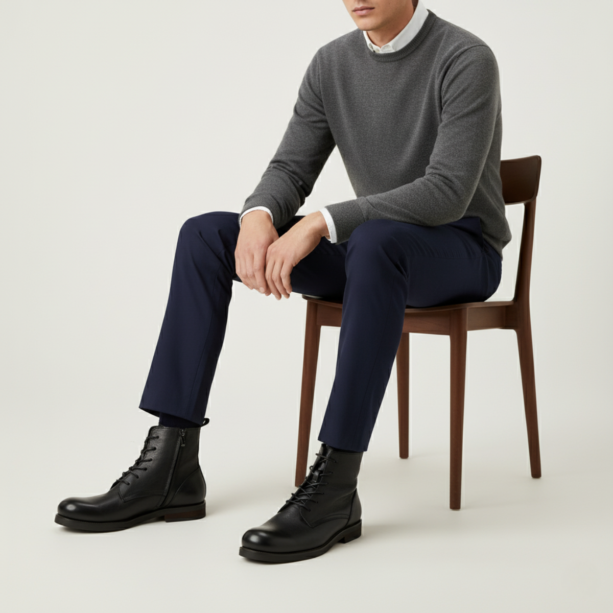 The St Davids Bottes Décontractées Rétro à Lacets en Cuir pour Homme