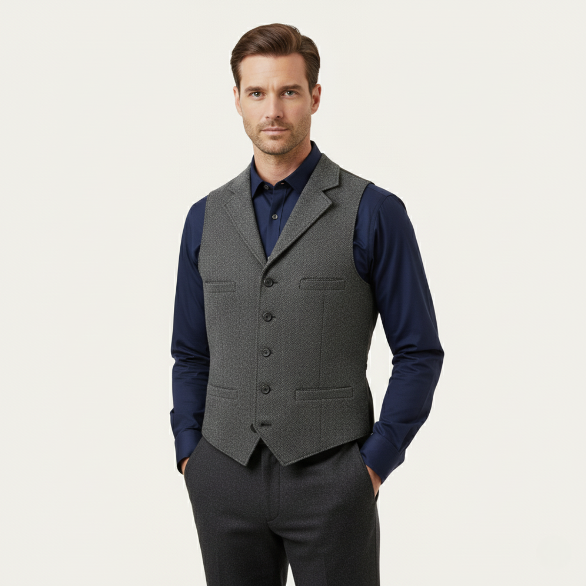 The Westminster Gilet formel vintage en tweed pour homme