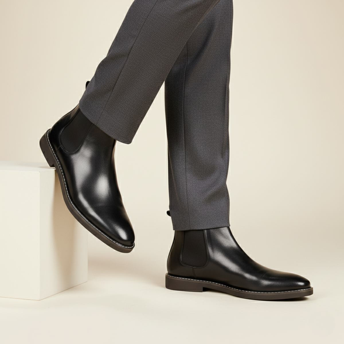 The Wrexham Bottines Chelsea Décontractées à Enfiler en Cuir pour Homme