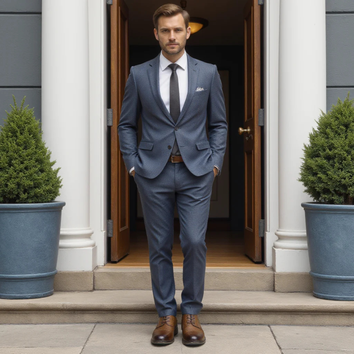 The Monferrato Chaussures Oxford en cuir à lacets rétro pour hommes