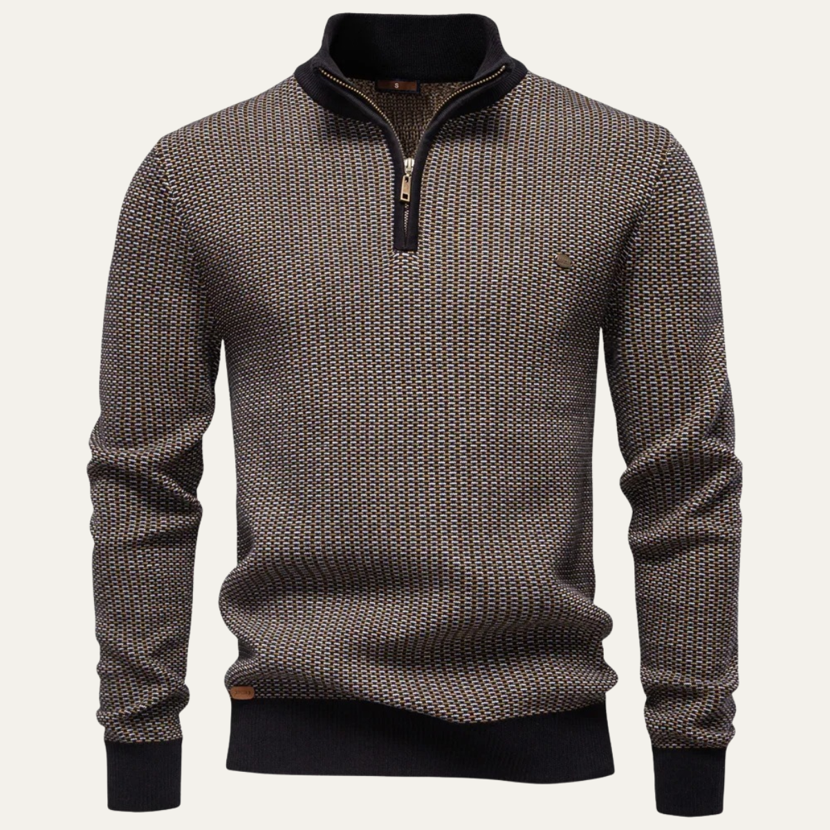 The Conwy – Pull homme à col zippé en maille chaude