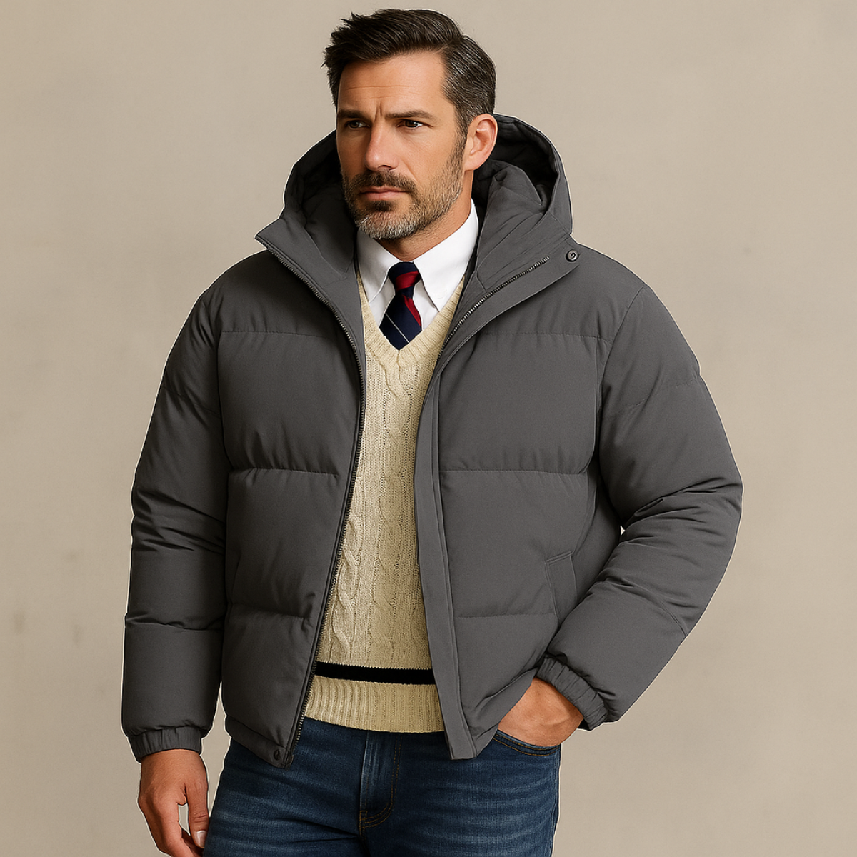 The Hamilton Doudoune matelassée d'hiver pour homme avec capuche