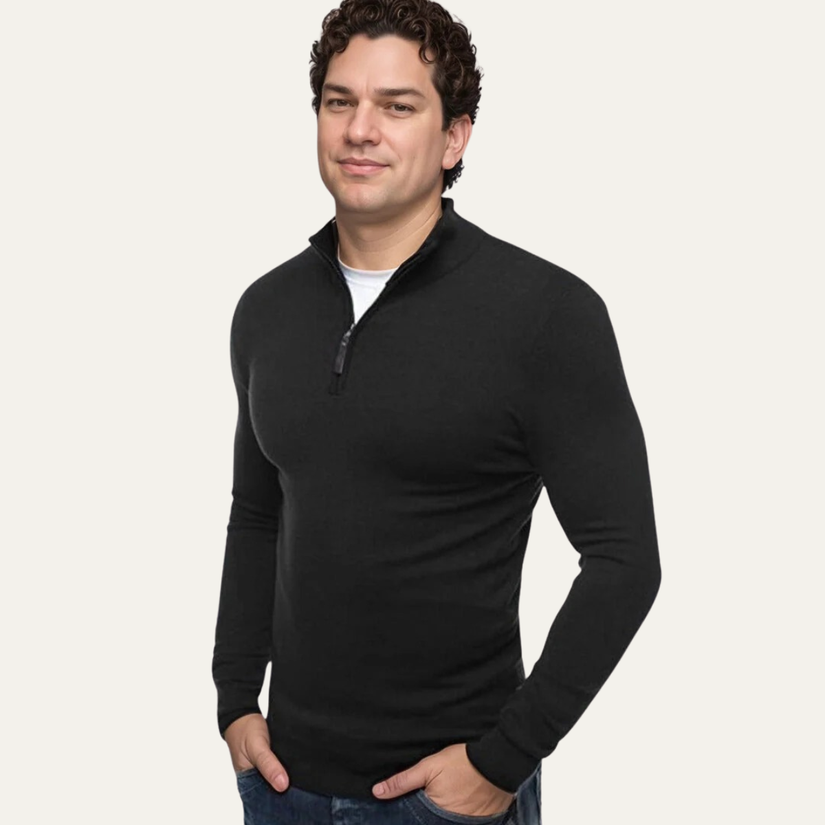 The Aviemore – Pull homme demi zip coupe ajustée
