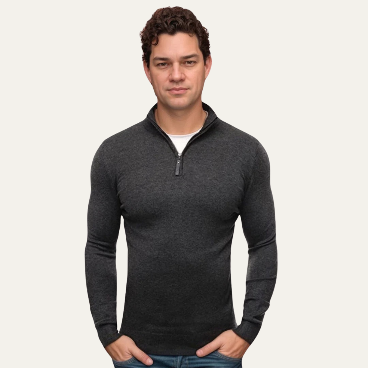 The Aviemore – Pull homme demi zip coupe ajustée