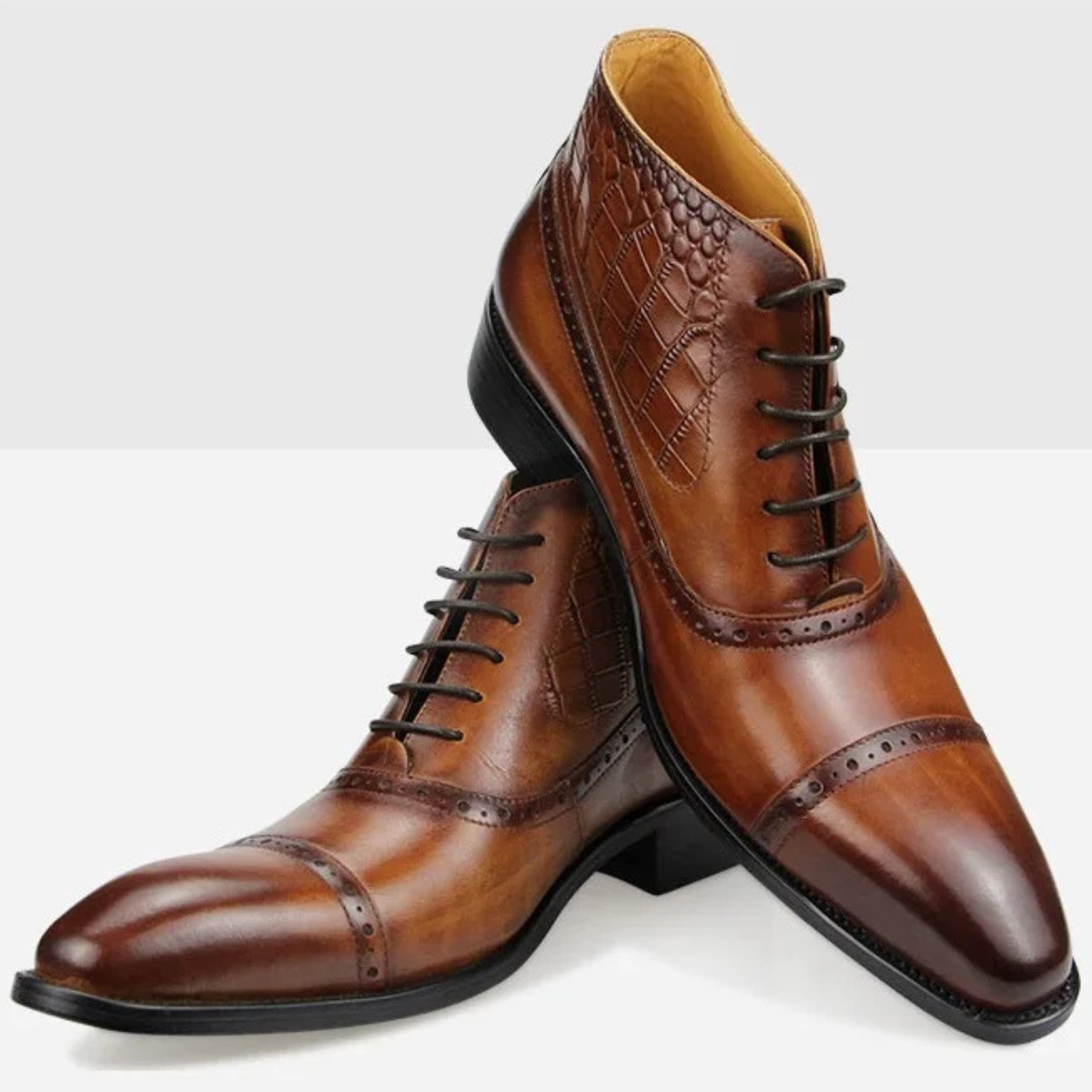 The Modena Bottines Oxford Vintage en Cuir à Bout Pointu pour Homme