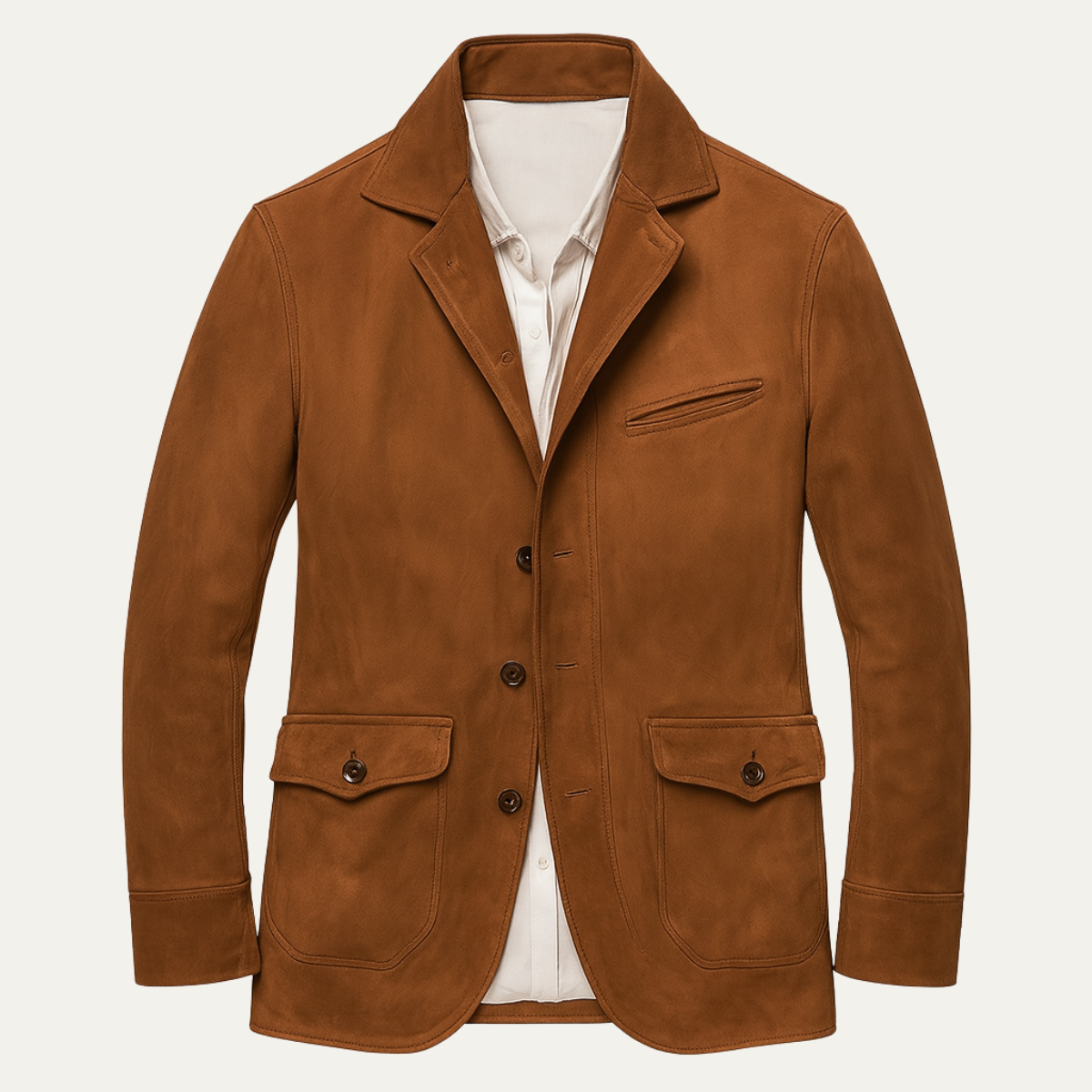 The Glasgow Veste blazer en daim marron pour homme – Style business élégant