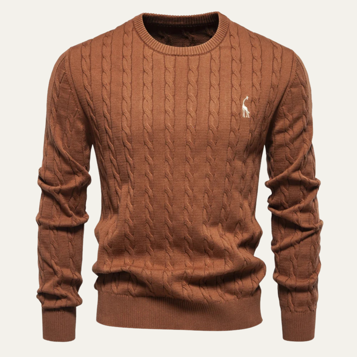The Derby – pull homme en maille à col rond brodé