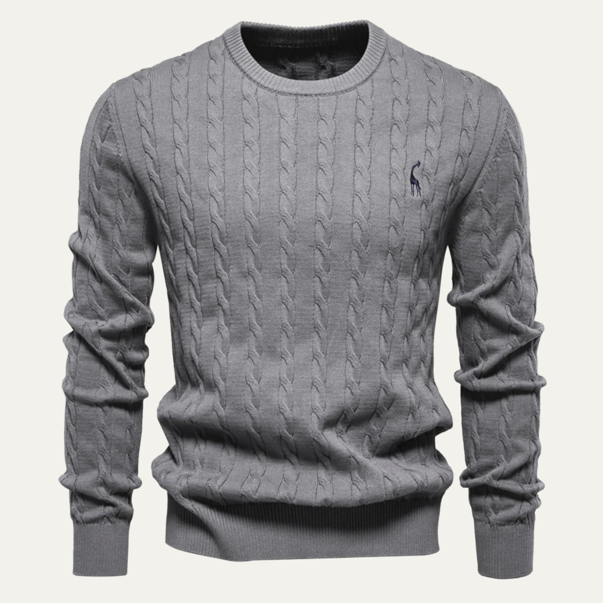 The Derby – pull homme en maille à col rond brodé