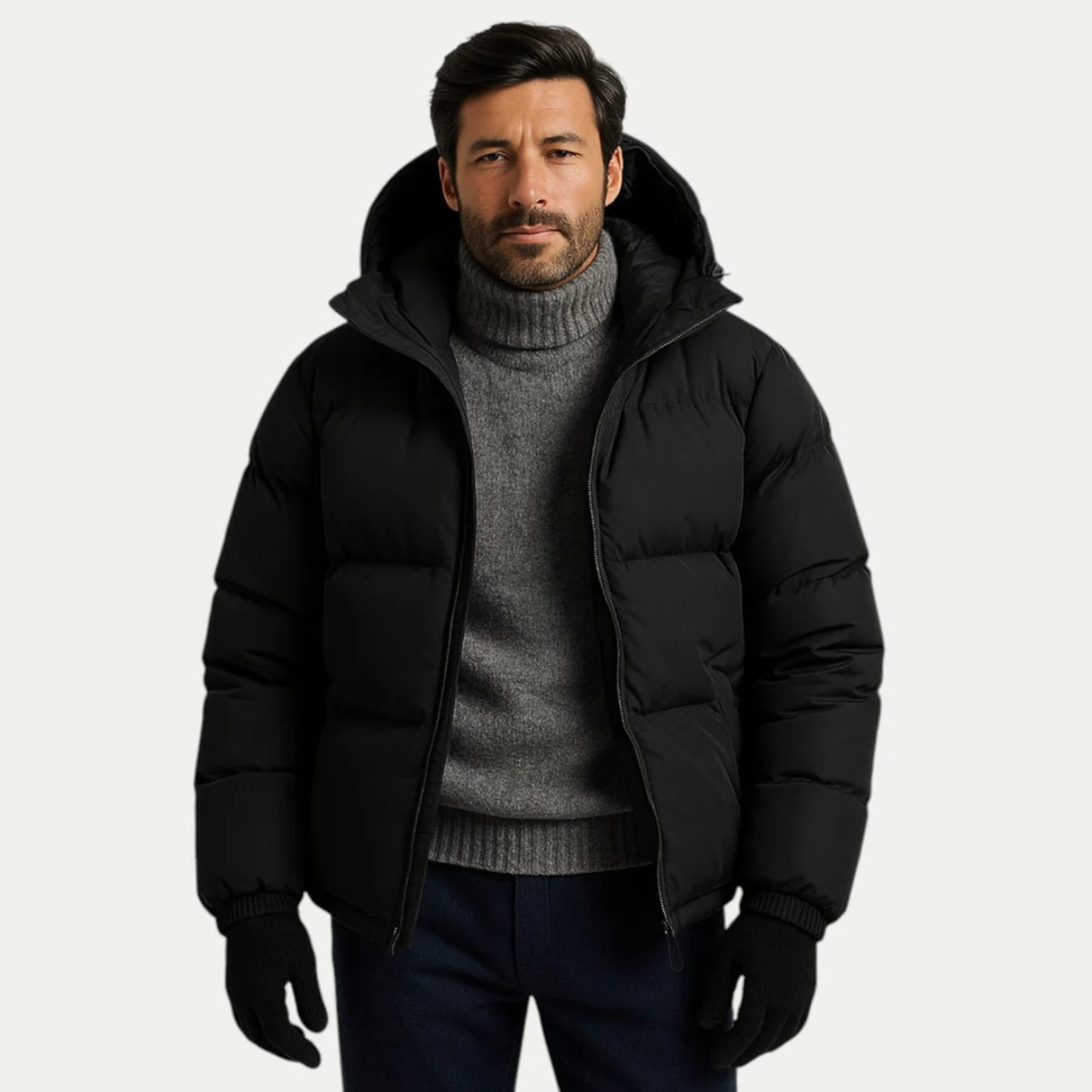The Tallinn Doudoune à capuche pour homme - Manteau d'hiver imperméable en duvet