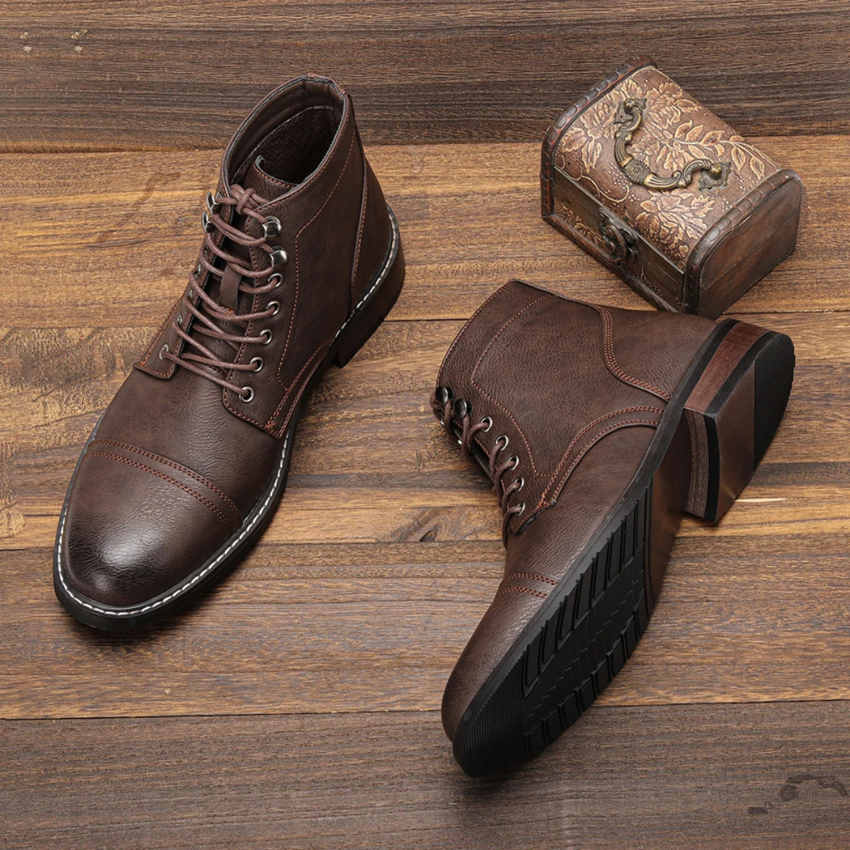 The Porto Cervo Bottines à Lacets en Cuir Durables pour Homme