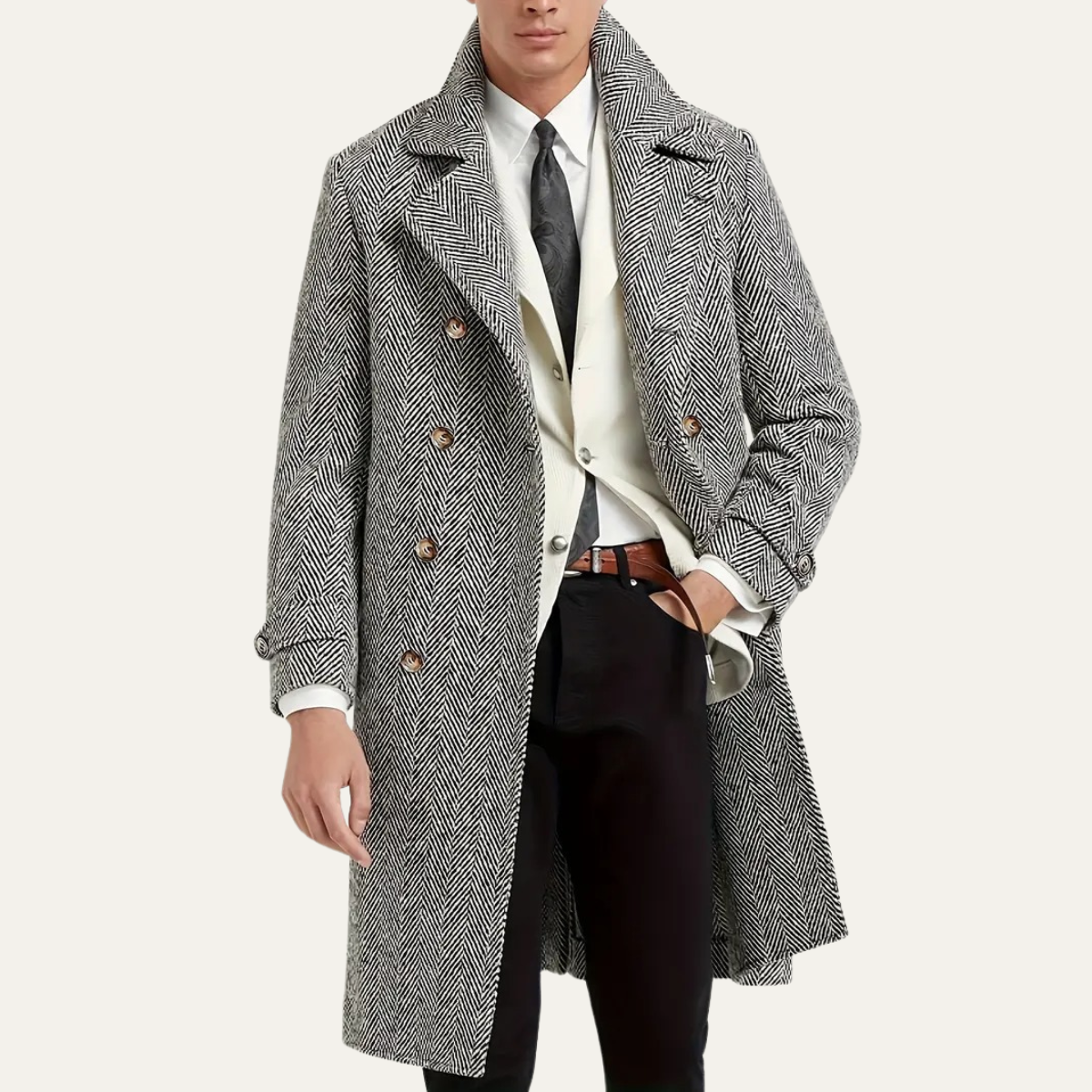 The Hadley Manteau croisé en mélange de laine pour homme