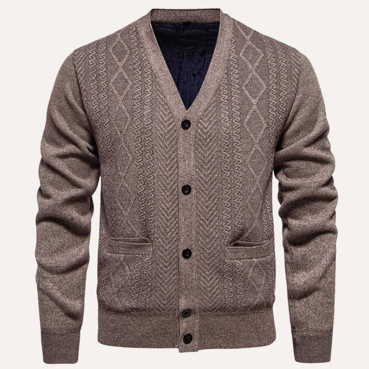 The Murano - Cardigan slim fit en maille pour homme avec boutons et col en V