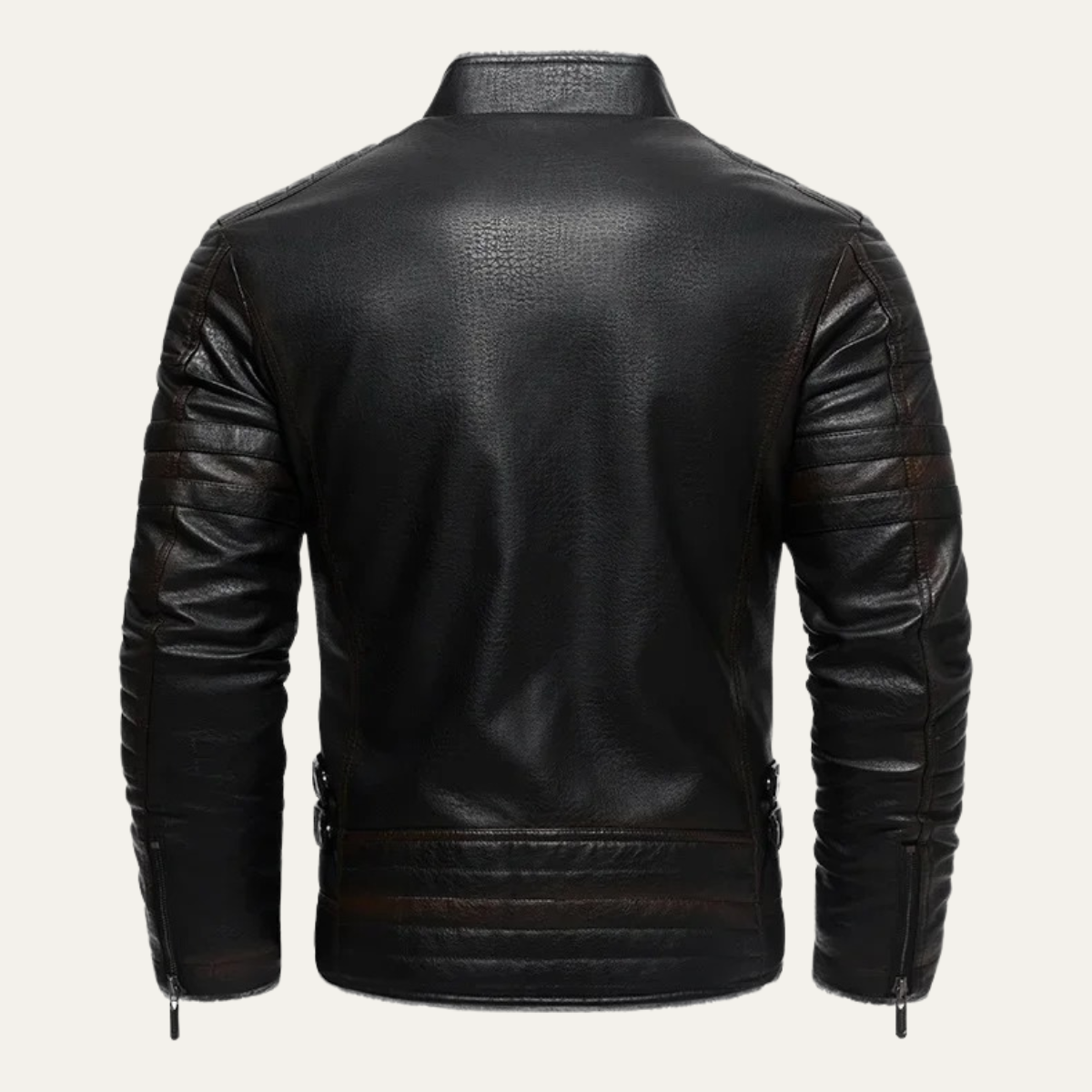 The Grayshire Veste en cuir vintage avec doublure en peau lainée pour homme