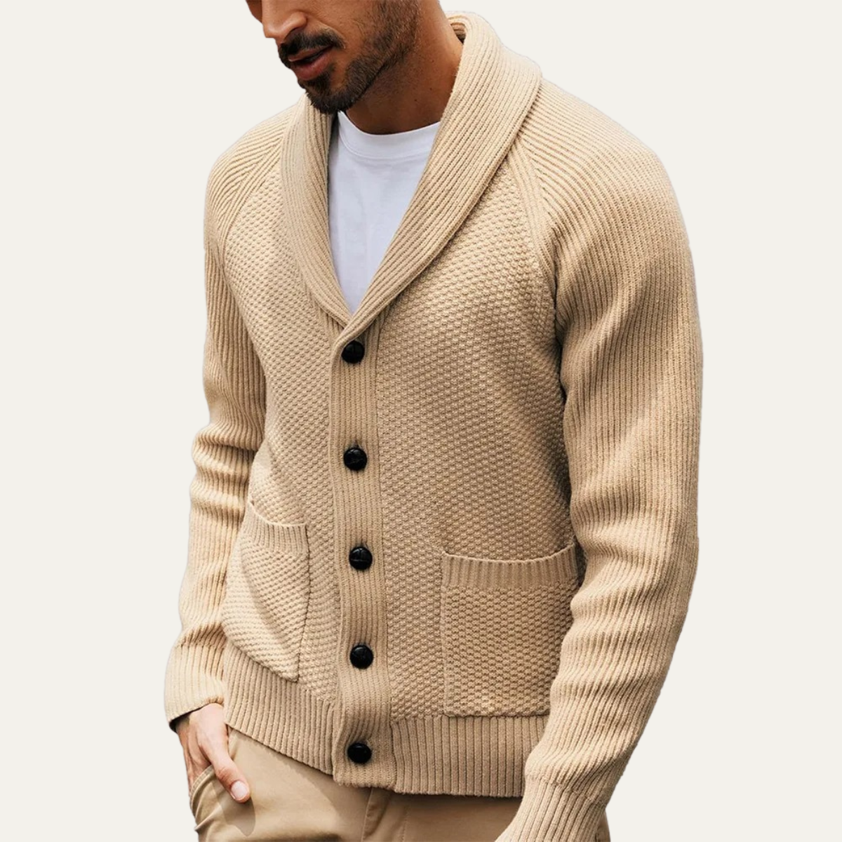 The Pembroke - Cardigan Tricoté à Col Châle pour Homme
