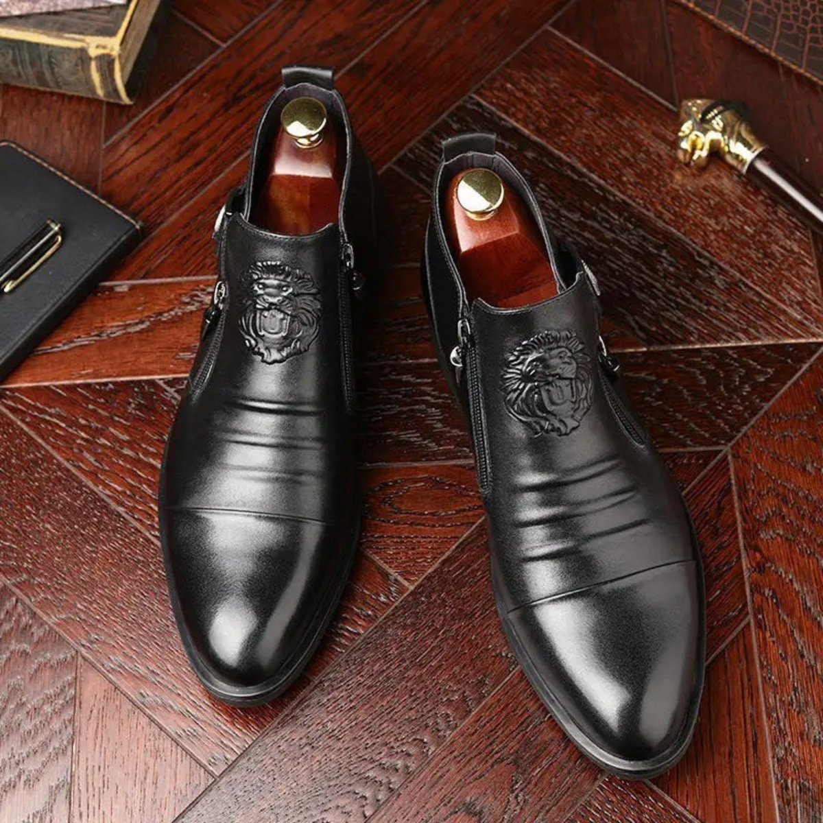 The Barbaresco Bottines en Cuir à Bout Pointu pour Homme
