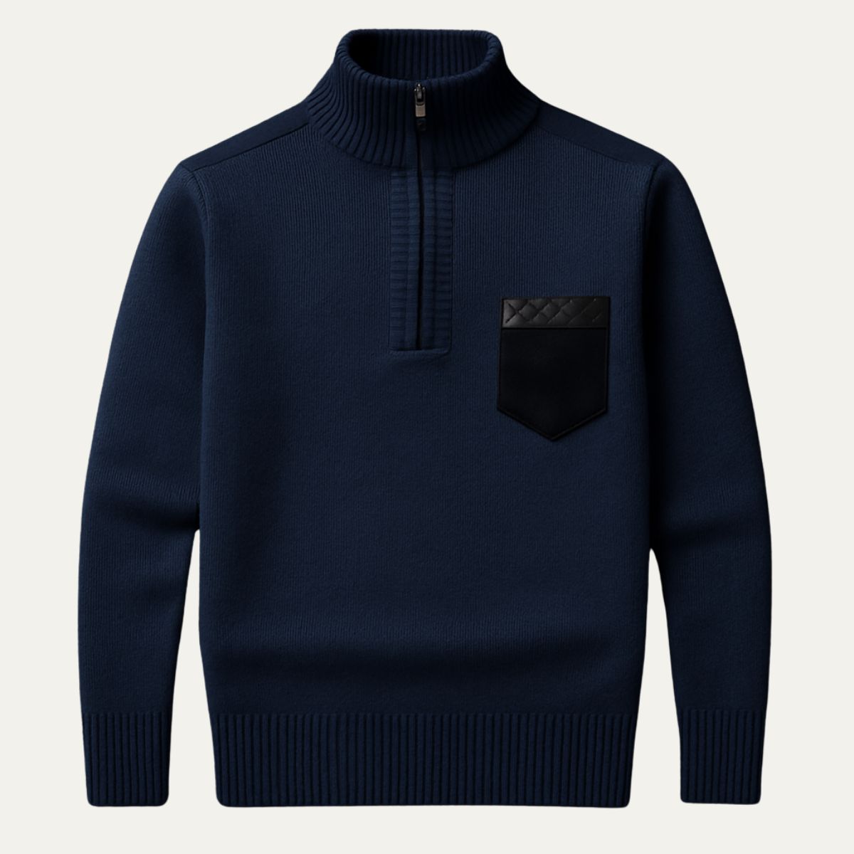 The Garrick - Pull Demi-Zip Patchwork  pour Hommes