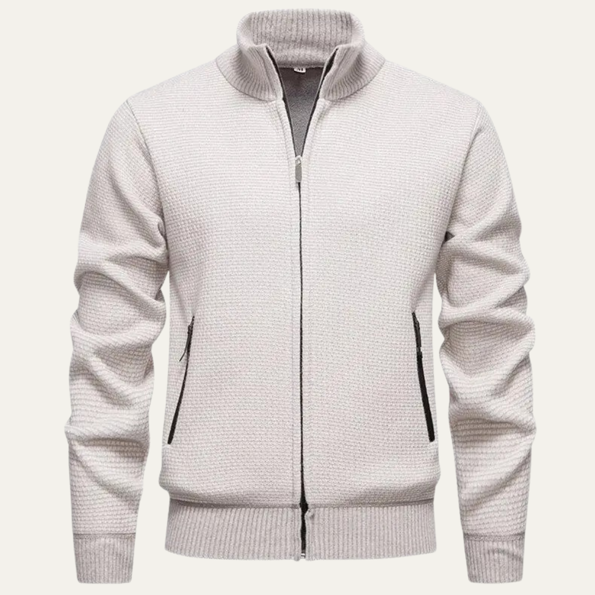 The Montefalco – Cardigan Zippé en Maille Texture Homme