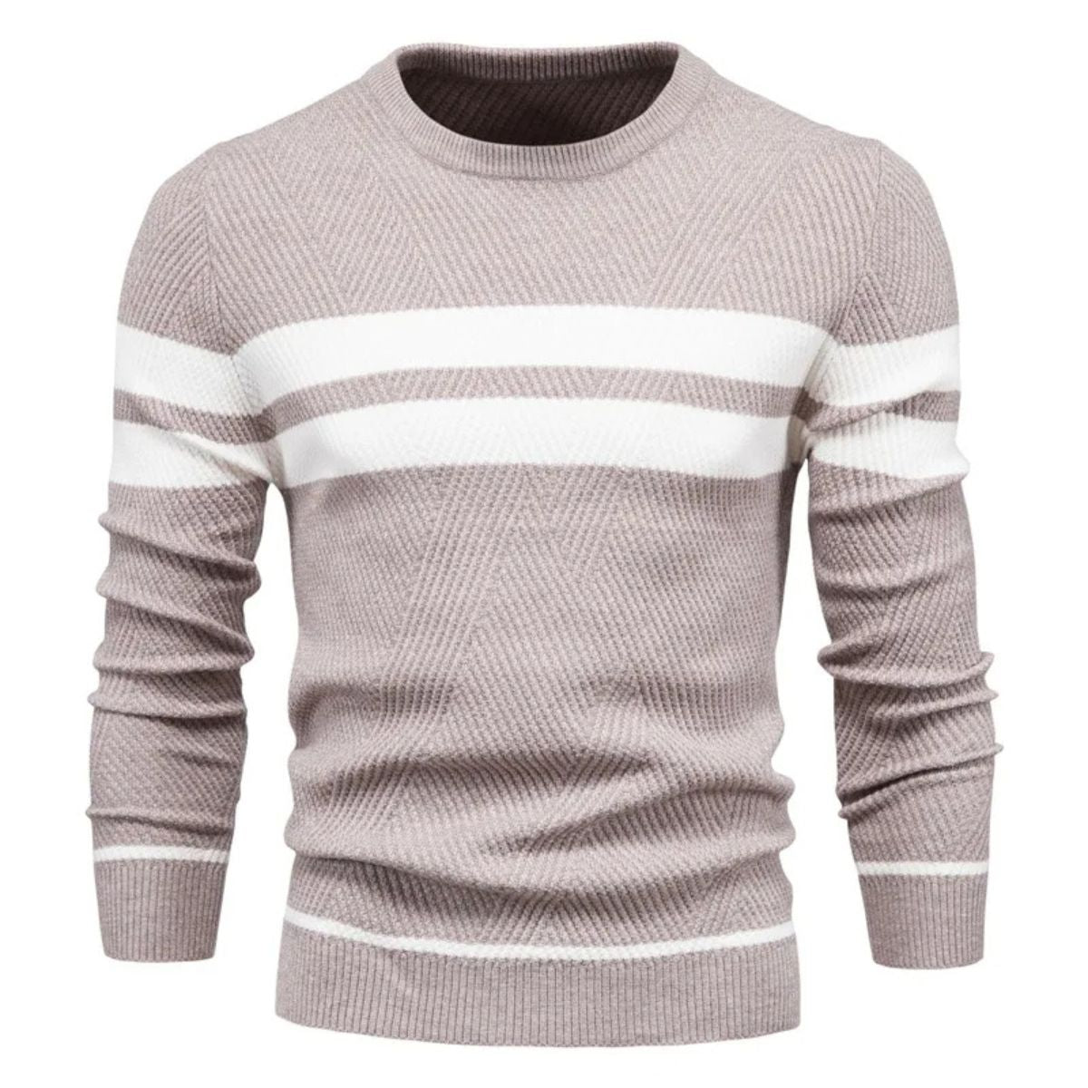 The Paris – Pull rayé en maille premium pour homme style chic parisien doux pour l’hiver