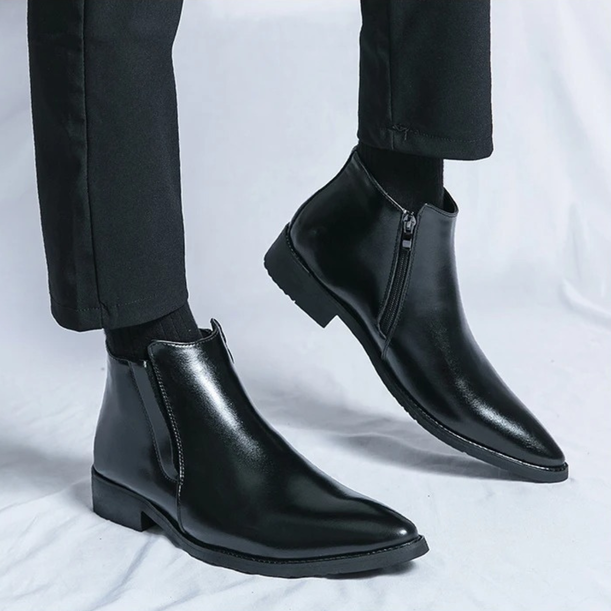 The Panarea Bottines Chelsea Classiques en Cuir à Enfiler pour Homme