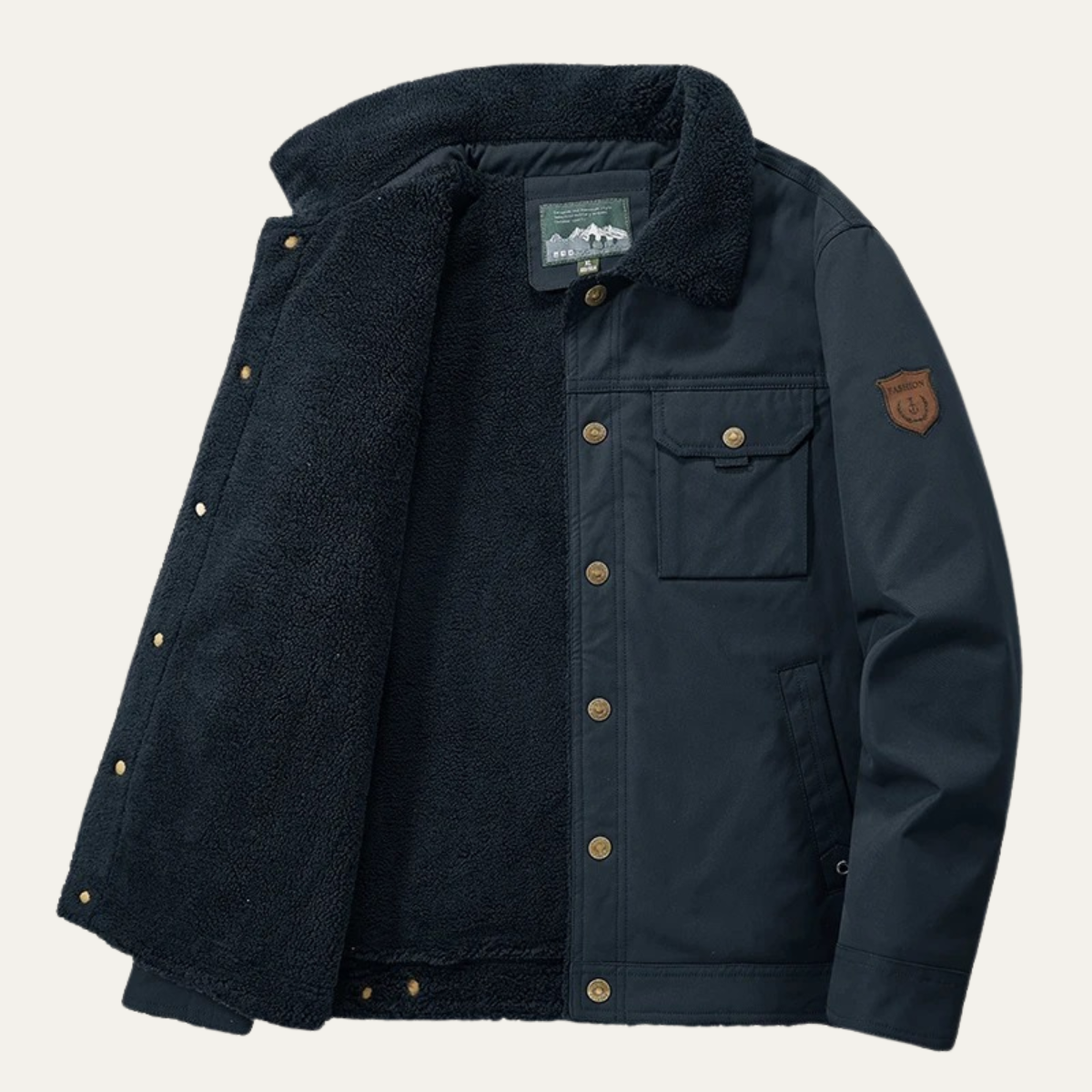 The Ravello Manteau d’Hiver Imperméable pour Homme en Sherpa avec Poches