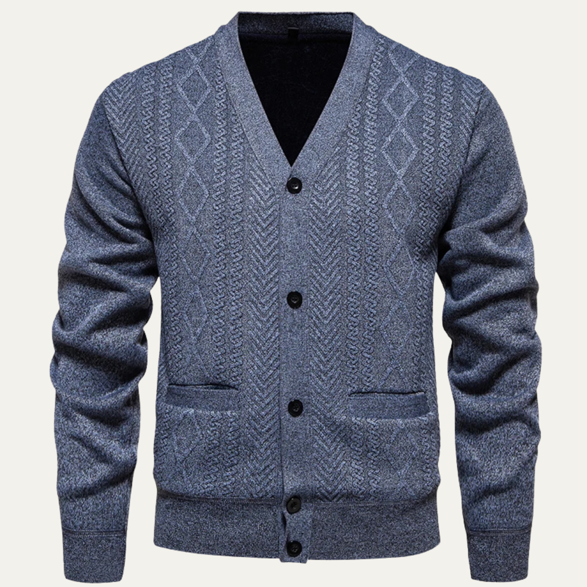 The Murano - Cardigan slim fit en maille pour homme avec boutons et col en V