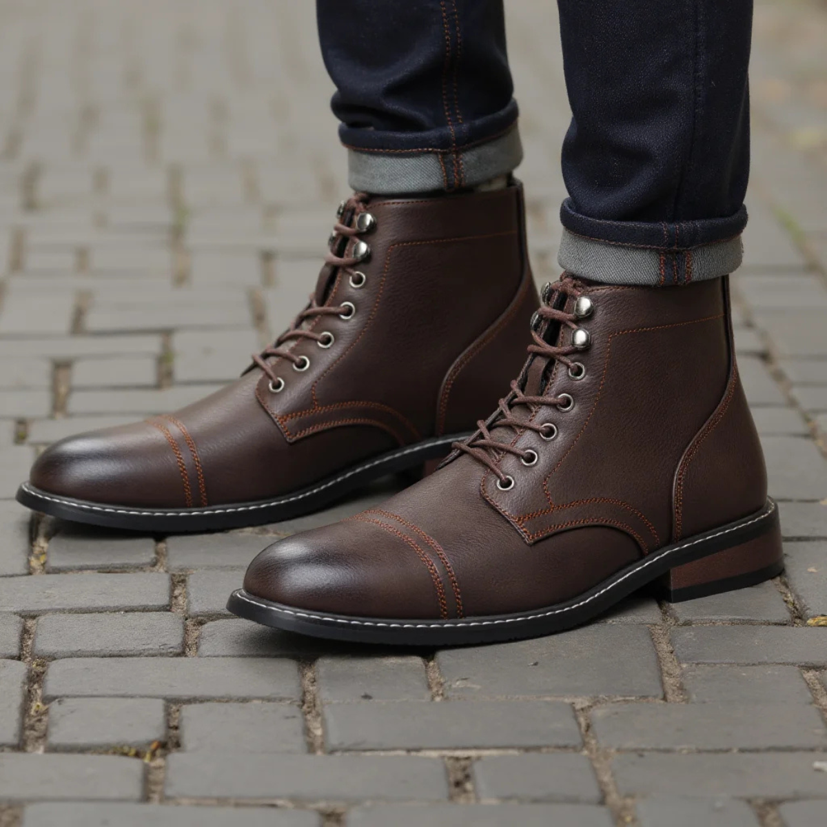 The Porto Cervo Bottines à Lacets en Cuir Durables pour Homme