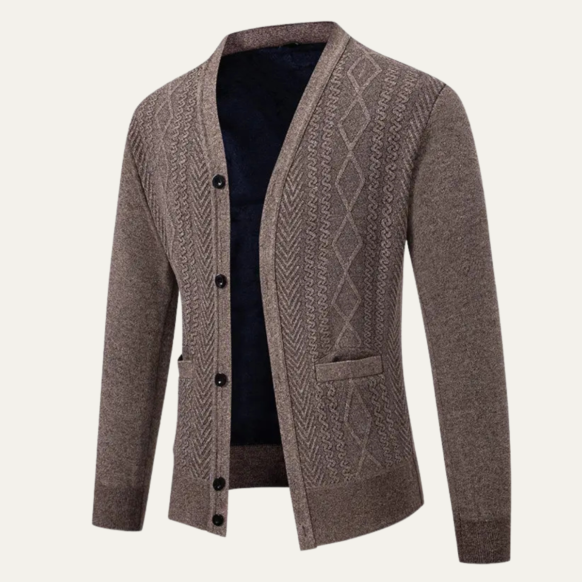 The Murano - Cardigan slim fit en maille pour homme avec boutons et col en V