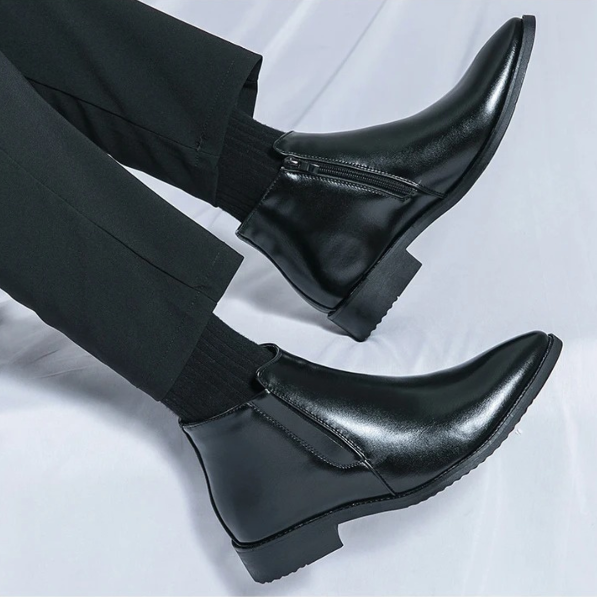 The Panarea Bottines Chelsea Classiques en Cuir à Enfiler pour Homme