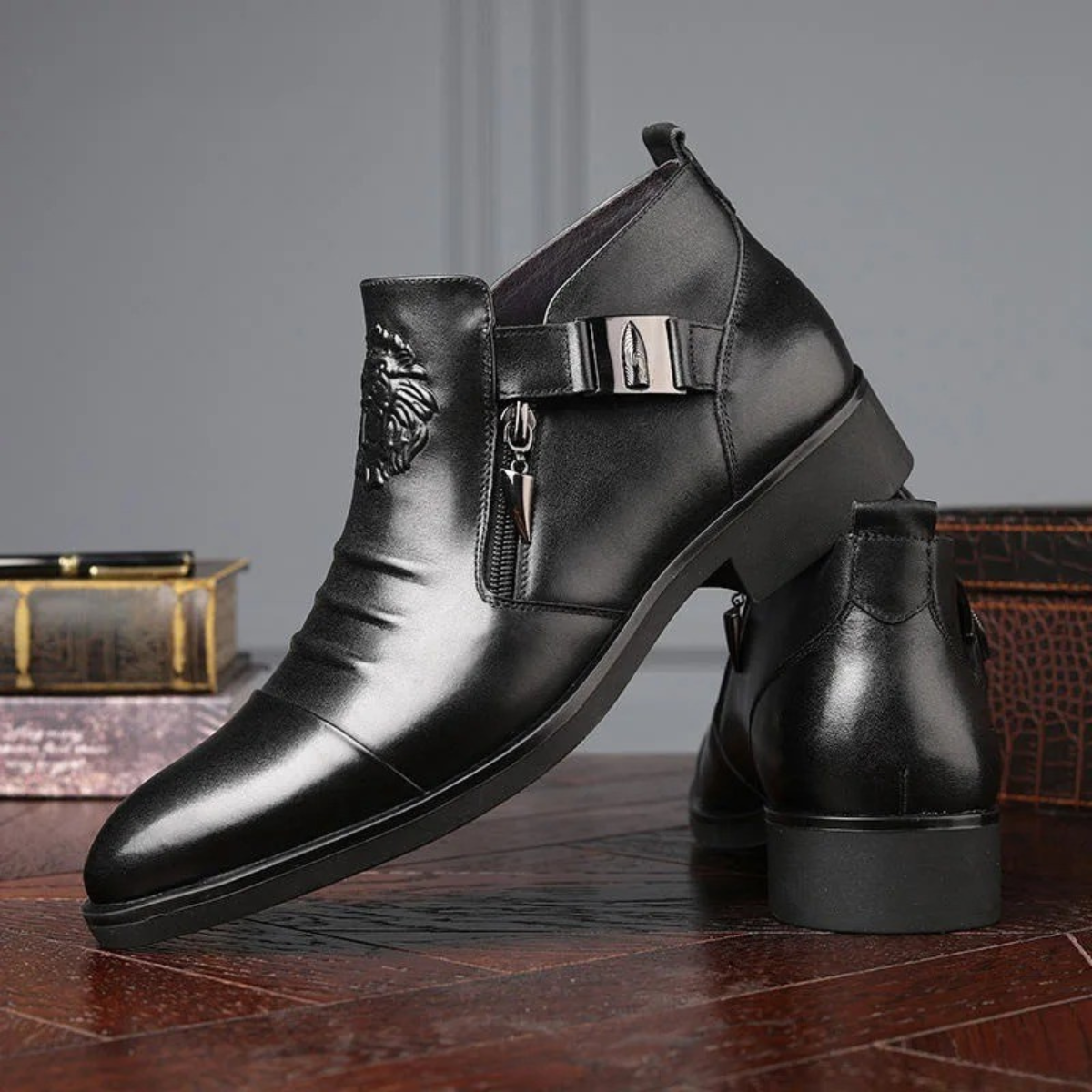 The Barbaresco Bottines en Cuir à Bout Pointu pour Homme
