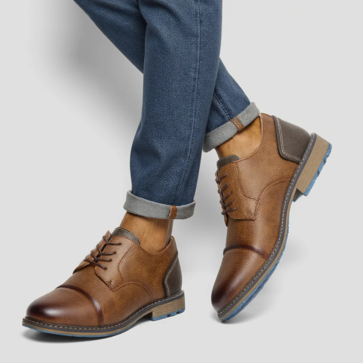 The Monferrato Chaussures Oxford en cuir à lacets rétro pour hommes
