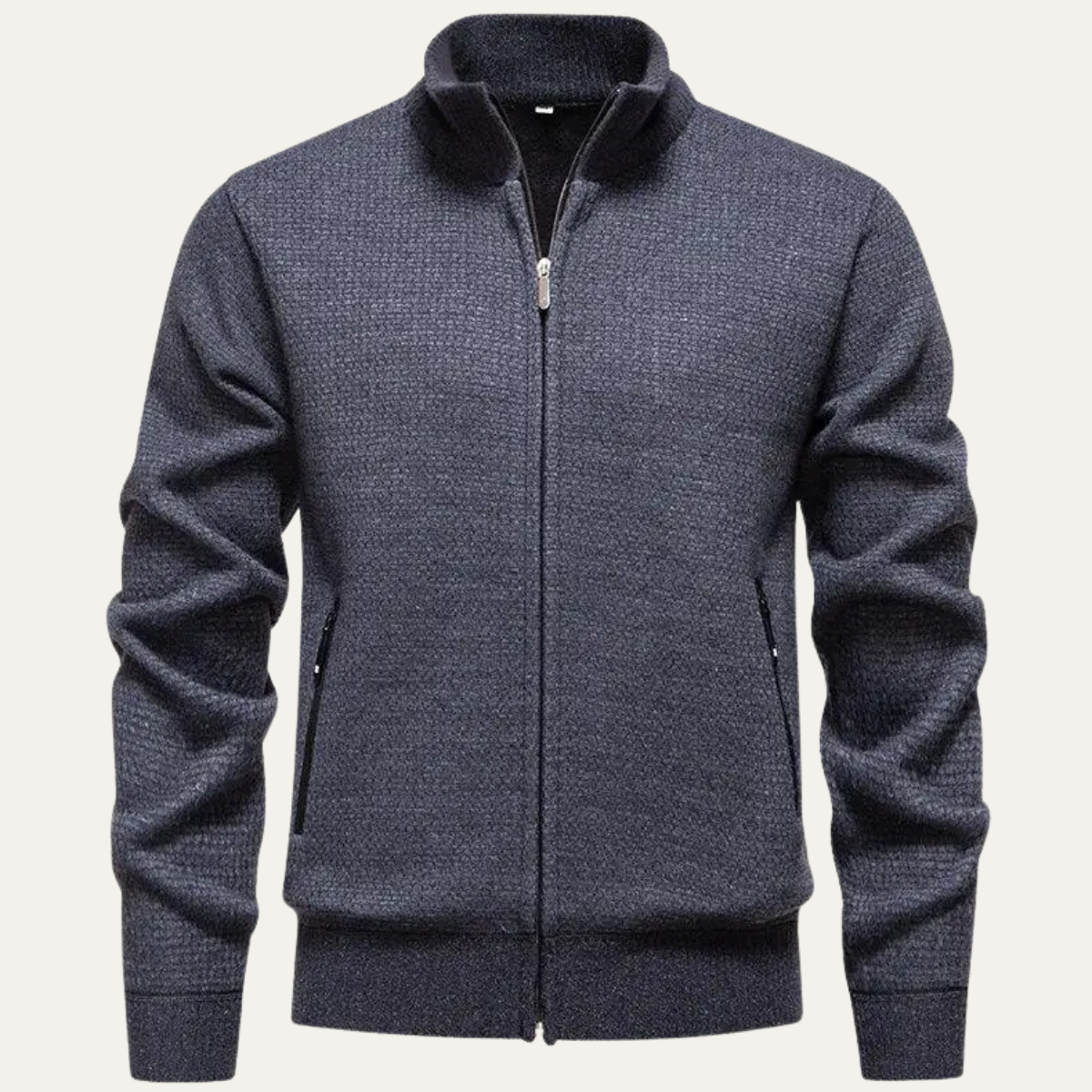 The Montefalco – Cardigan Zippé en Maille Texture Homme