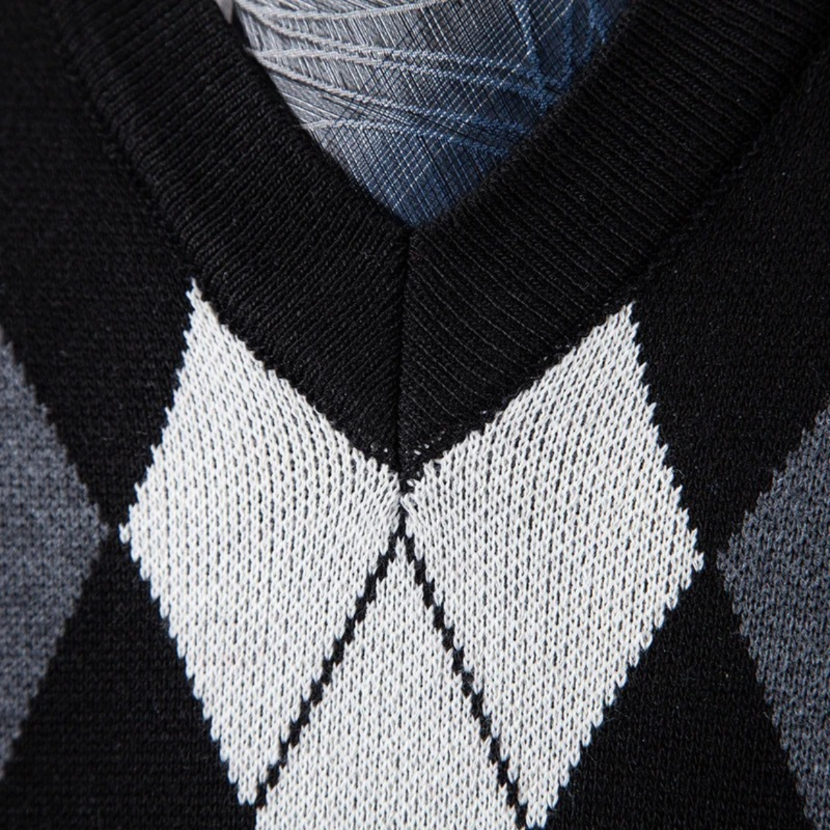 The Nottingham – Gilet Tricot Col V Homme Motif Argyle