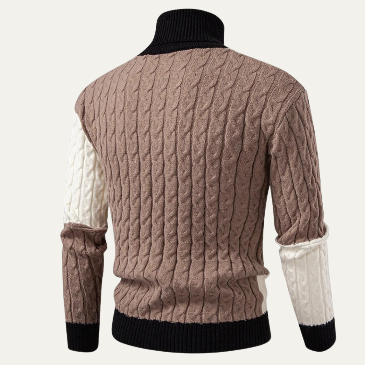 The Bevagna – pull à col roulé en maille patchwork color block pour homme