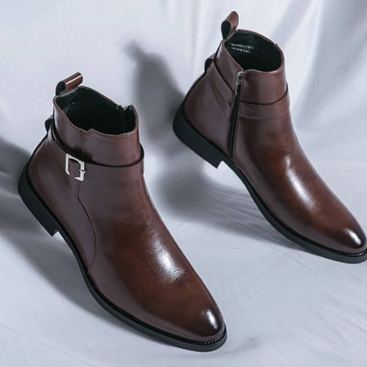 The Franciacorta Chaussures montantes en cuir pour hommes, avec fermeture éclair latérale et semelle antidérapante