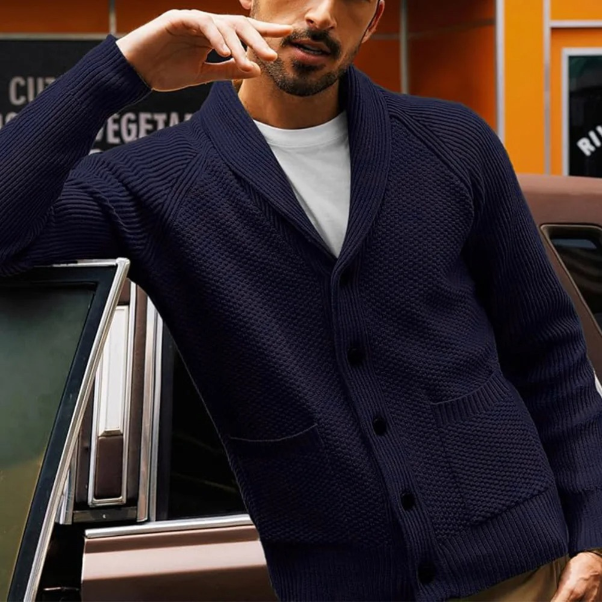 The Pembroke - Cardigan Tricoté à Col Châle pour Homme