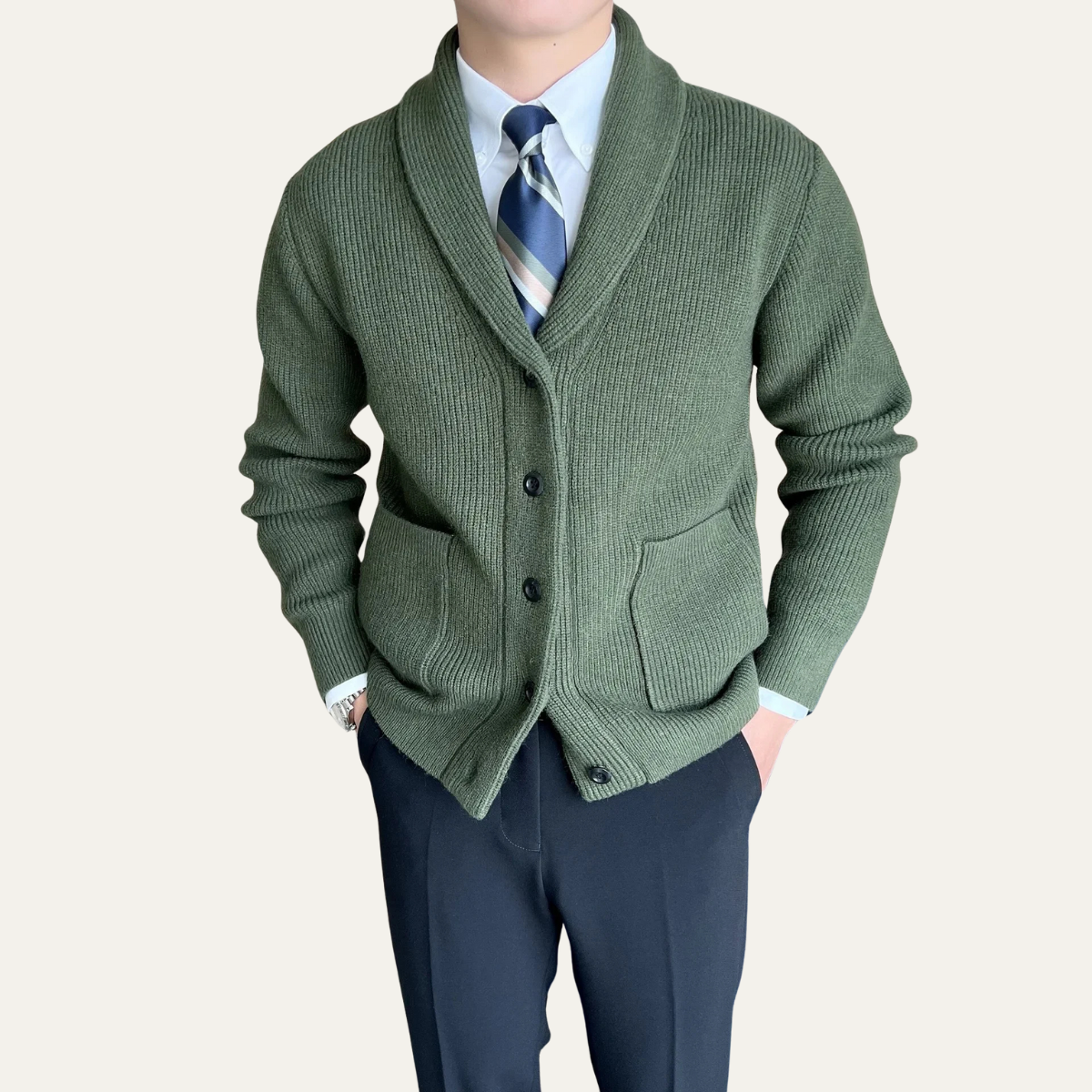 The Cambridge – Pull homme en maille douce coupe ajustée